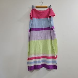 Snapdragon striped cashmere button scarf